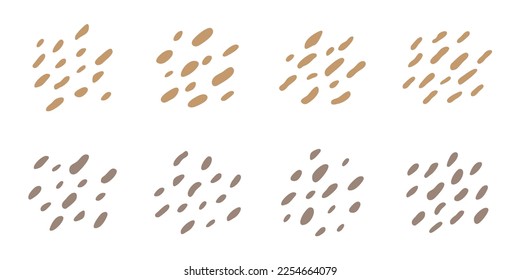 Brown organic blob abstract shape decoration on white background.