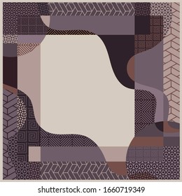 adorno marrón con un patrón abstracto para el diseño scaf
