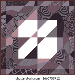 adorno marrón con un patrón abstracto para el diseño scaf