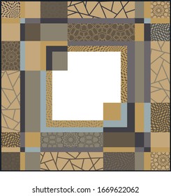 adorno marrón con un patrón abstracto para el diseño de la bufanda