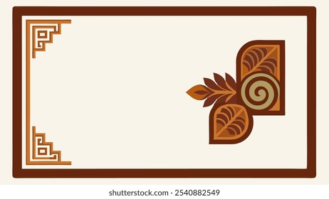 Brown ornament frame vector like batik view, batik ornament, tradisional ornament for your design background 