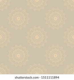 Brown ornament on background. Seamless floral ornament on background. Seamless pattern for your design. Wallpaper pattern