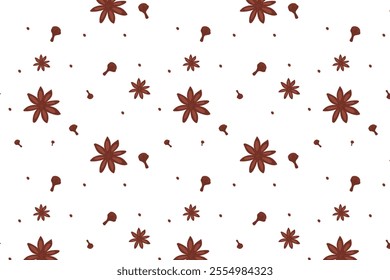 Brown ornament of spices cloves and star anise