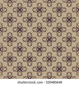 Brown ornamental seamless pattern. Vector Illustration 