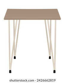Mesa al aire libre marrón. ilustración vectorial