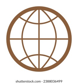brown outline browser icon and vector