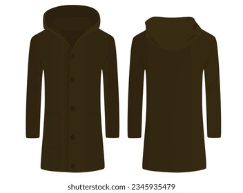 Brown overcoat jacket. vector illustration