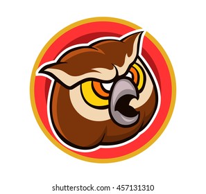 Brown Owl Cartoon Head