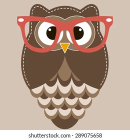 Brown owl with glasses