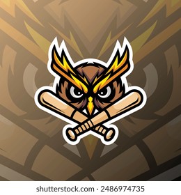 a brown owl head carrying a baseball bat