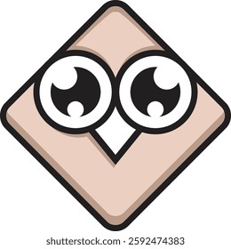 Brown owl icon with minimalist and modern design. Flat style, perfect for logos, apps or other graphic elements. Vector format with clean details and balanced proportions.