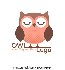 brown owl icon vector illustration, isolated on a white background