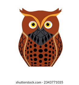 Brown owl logo cartoon vector illustration illustration