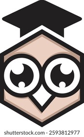 Brown owl logo with modern and minimalist design with creativity, energy, and warmth. Suitable for branding, business education, technology, or branding