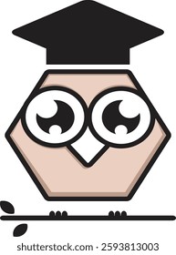 Brown owl logo with modern and minimalist design with creativity, energy, and warmth. Suitable for branding, business education, technology, or branding