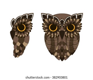 brown owl tattoo