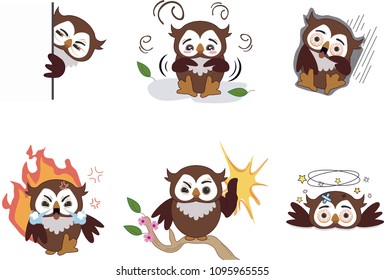 brown owl vector.