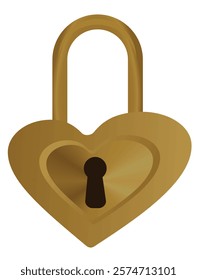 Brown  padlock isolated. vector illustration