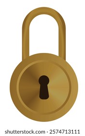 Brown  padlock isolated. vector illustration