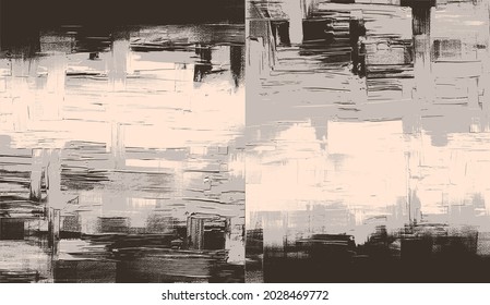 Pinturas marrones, pinturas sobre lienzo. Aceite sucio, arte pintado de acrílico, texturas vectoriales set. Resumen de fondo grueso, cubierta dibujada a mano, fondo monocromo