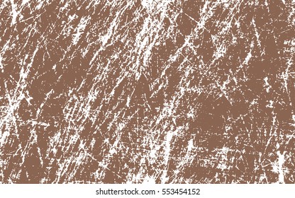 brown paint. white scratches. grunge texture. vector background