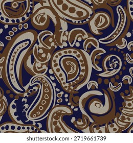 Brown Paisley diseño de patrón abstracto sin fisuras para textiles de moda, gráficos, fondos y artesanías