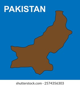brown pakistan map vector illustration