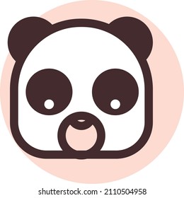 Cabeza de panda marrón, ilustración, vector sobre un fondo blanco.