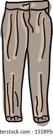 Brown pants, illustration, vector on white background.