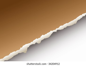 brown paper background with torn edge and drop shadow