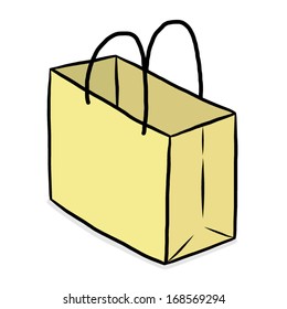 brown paper bag / cartoon vector and illustration, isolated on white background.