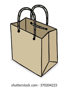 Paper Bag Cartoon Vector Illustration Black Stock Vector (Royalty Free ...