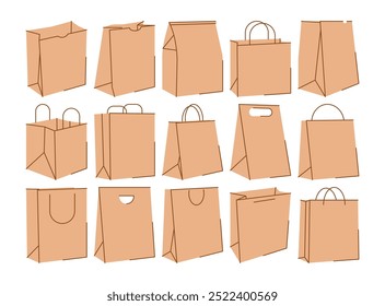 Ilustración de Colección de bolsa de papel marrón