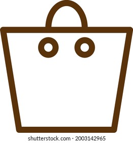 Bolsa de papel marrón, ilustración, vector sobre fondo blanco.