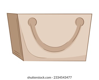 Brown paper bag isolated on a white background. Eco-friendly packaging. Paper empty shopping bag.