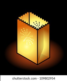 A brown paper bag lantern.