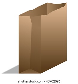 A brown paper bag from the side.