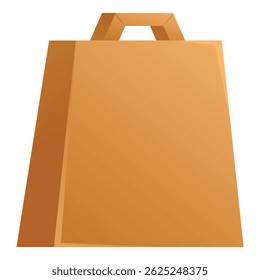La bolsa de papel marrón está de pie con un mango, creando una solución de embalaje simple y clásica
