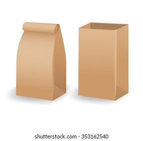 Brown Paper Bag Template : Vector Illustration