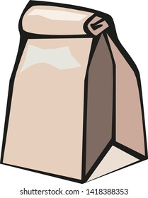 Brown paper bag vector illustration eps 10