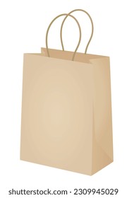 Bolsa de papel marrón. ilustración vectorial
