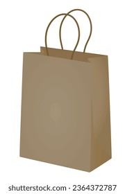 Brown  paper bag. vector illustration