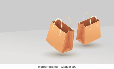 brown paper bags flying on grey back