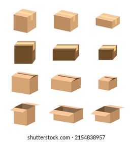 brown paper box bundle vector