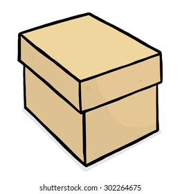 brown paper box / cartoon vector and illustration, hand drawn style, isolated on white background.