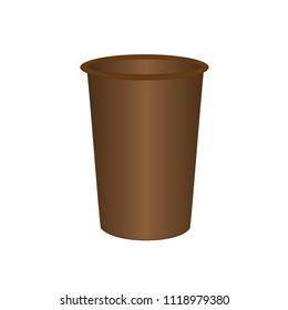 Brown paper cup isolated on a white background