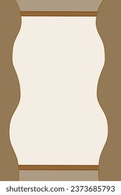 Brown paper frame with white background