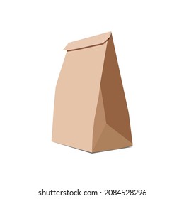 Ilustración vectorial de la bolsa de alimentación de papel marrón