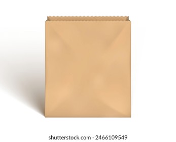 Brown Paper Lunch Food Craft Bag Package. EPS10 Vector