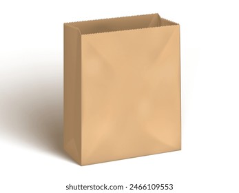 Brown Paper Lunch Food Craft Bag Package. EPS10 Vector